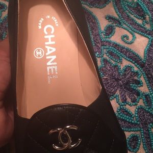 Chanel quilted black loafers